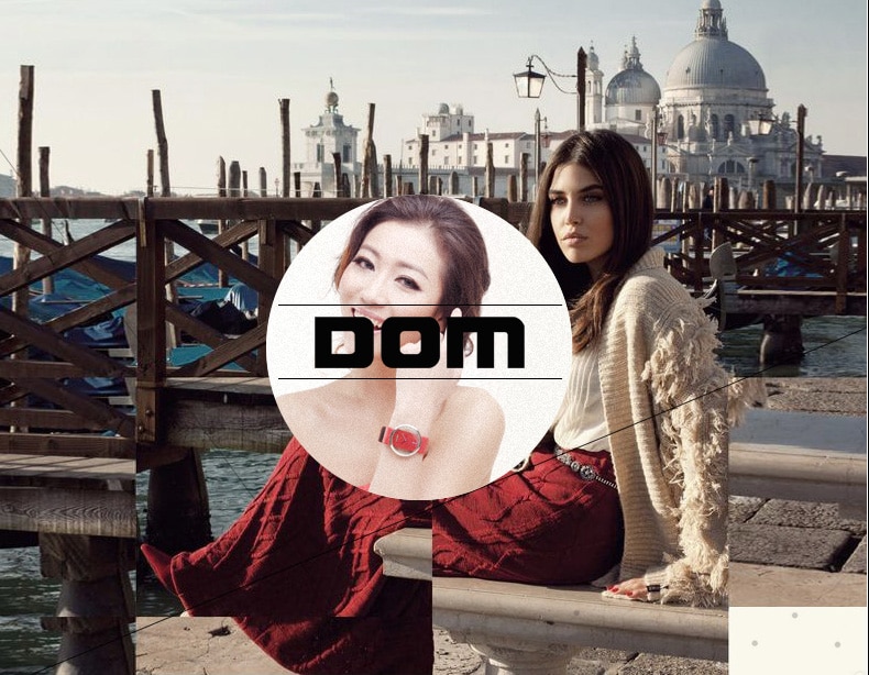 DOM Watch Women luxury Fashion Casual 30 m waterproof quartz watches genuine leather strap sport Ladies elegant wrist watch girl