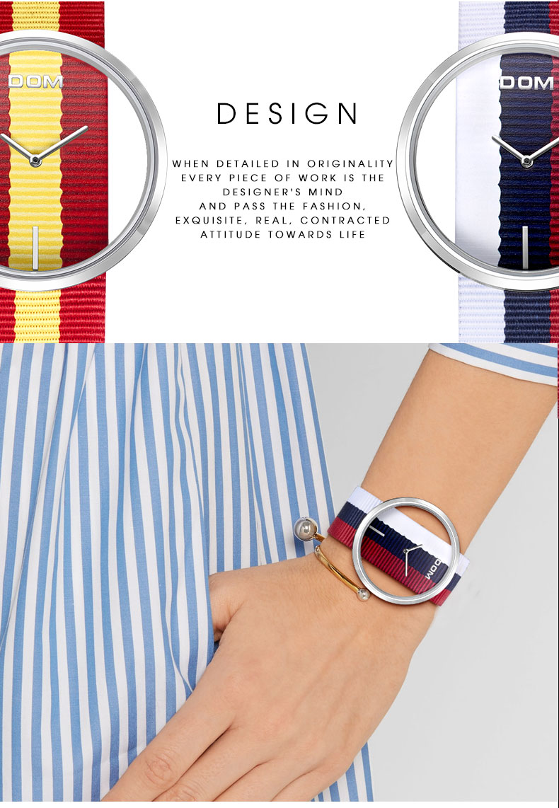 DOM Watch Women luxury Fashion Casual 30 m waterproof quartz watches genuine leather strap sport Ladies elegant wrist watch girl