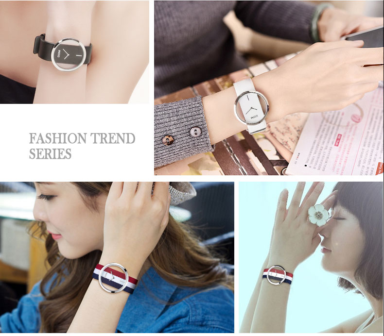 DOM Watch Women luxury Fashion Casual 30 m waterproof quartz watches genuine leather strap sport Ladies elegant wrist watch girl