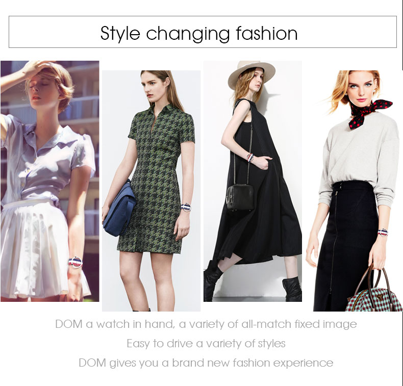 DOM Watch Women luxury Fashion Casual 30 m waterproof quartz watches genuine leather strap sport Ladies elegant wrist watch girl