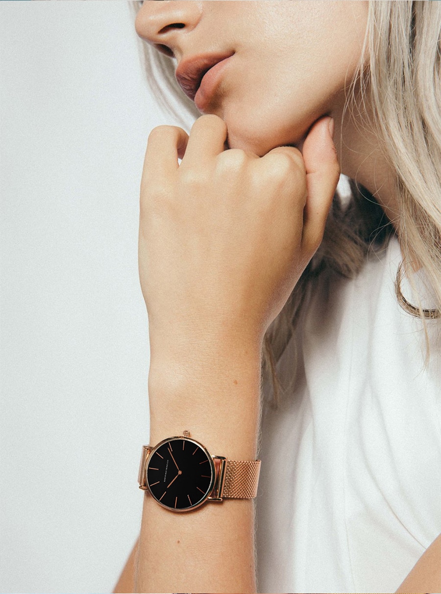 Japan Quartz Movement High Quality 36mm hannah Martin Women Stainless Steel Mesh Rose Gold Waterproof Ladies Watch Dropshipping