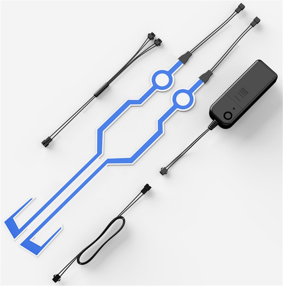 Ready Stock Motorcycle Helmet EL Cold Light Mod Kit Tron Helmets Mode Night Time Riding Signal Flashing Lights strip Bar DIY