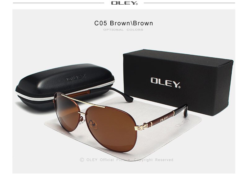 OLEY Brand Sunglasses Men Polarized Fashion Classic Pilot Sun Glasses Fishing Driving Goggles Shades For Men/Wome Y7005