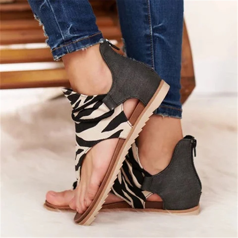 2020 Women Sandals Leopard Print Summer Shoes Women Large Size Andals Flat Women Sandals Womens Summer Shoes Sandals босоножки