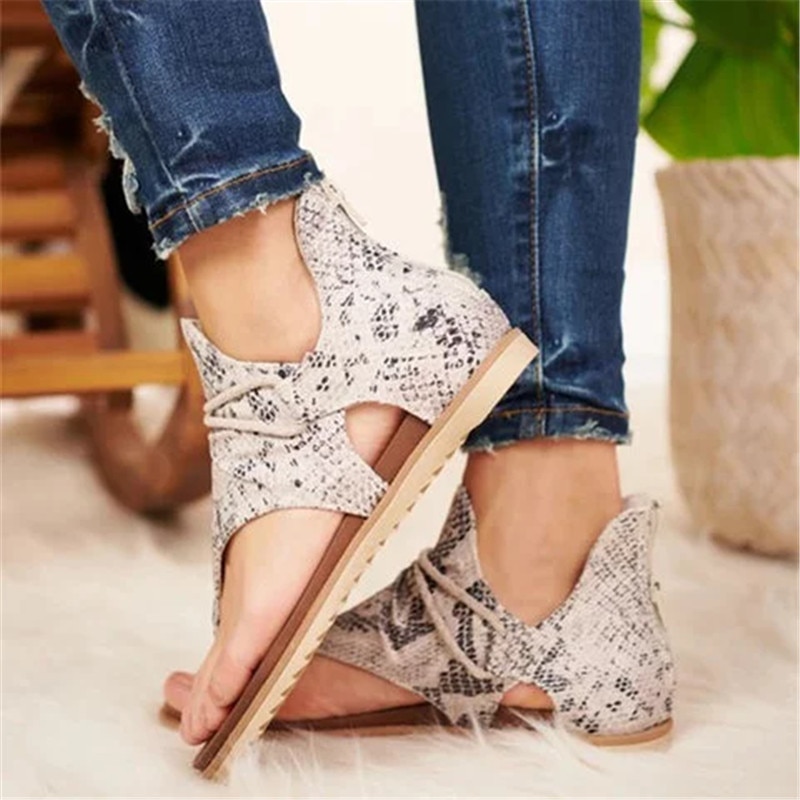 2020 Women Sandals Leopard Print Summer Shoes Women Large Size Andals Flat Women Sandals Womens Summer Shoes Sandals босоножки