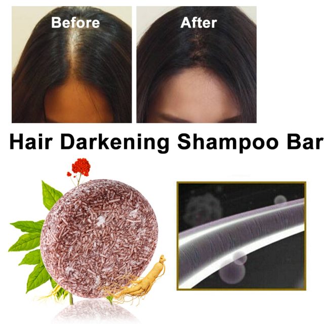 New Polygonum Essence Hair Darkening Shampoo Bar Soap Natural Organic Mild Formula Hair Shampoo Gray Hair Reverse Hair Cleansing