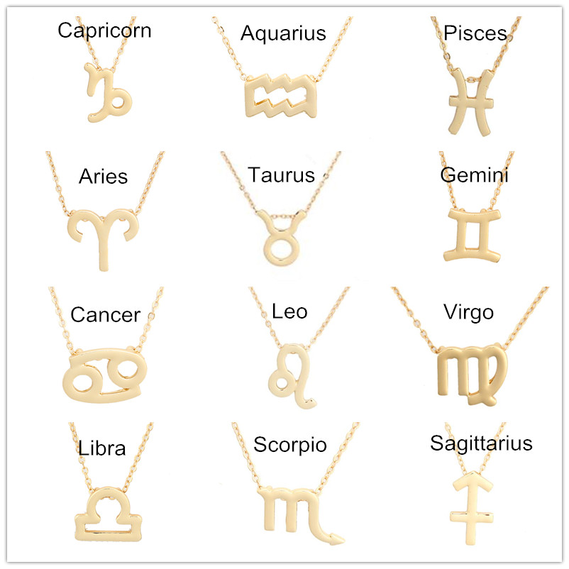 12 Constellation Zodiac Sign Pendant Necklace Gold Short Chain Choker Leo Libra Necklaces for Womens Girl Jewelry Birthday Gift 12 Constellation Zodiac Sign Pendant Necklace Gold Short Chain Choker Leo Libra Necklaces for Womens Girl Jewelry Birthday Gift