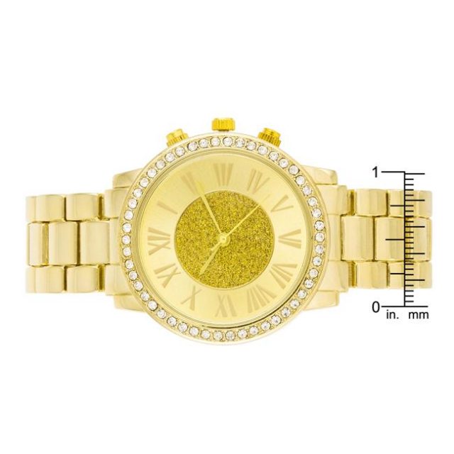 Icon Bijoux Roman Numeral Goldtone Watch With Crystals For Any Occasion