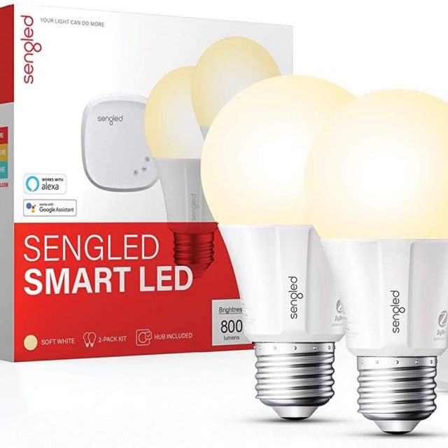 Sengled Smart light Bulb Starter Kit, Compatible with Alexa & Google Home, Support 2.4G & 5G, A19 Alexa Light Bulbs, Smart LED Soft White Light, 9W, 2 Smart Bulbs & 1 Smart Hub