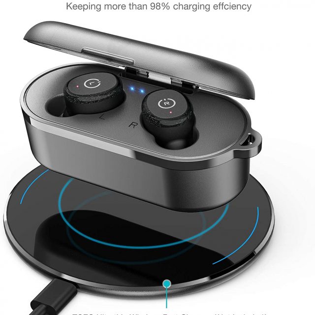 TOZO T10 Bluetooth 5.0 Wireless Earbuds with Wireless Charging Case IPX8 Waterproof TWS Stereo Headphones in Ear Built in Mic with Noise Reduction Headset Premium Sound with Deep Bass for Sport and Leisure All Colors