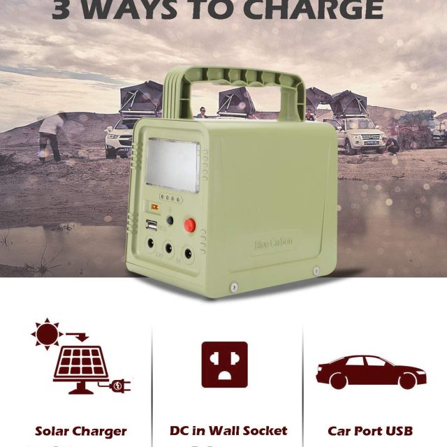 WAWUI Portable Power Station, Solar Generator with Solar Panel & Flashlights for Home Emergency Backup Power, Camping Lights with Battery, USB DC Outlets, best for Travelling, Camping and Emergency Backup at Home and Offices (42Wh)