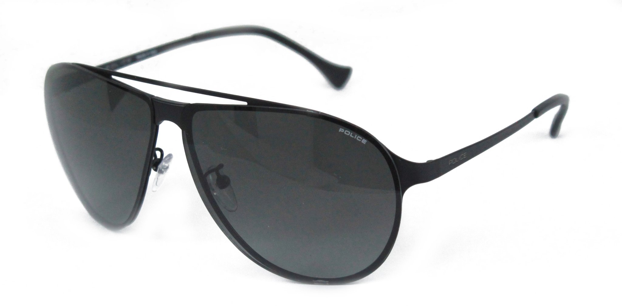 Police SPL166 531F Aviator Sunglasses Black Polarized Lens with UVA and ...